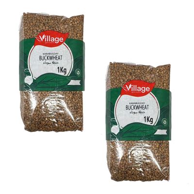 Village Buckwheat 1KG Natural Raw Whole Grain Groats Product Of Turkey Pack Of 2