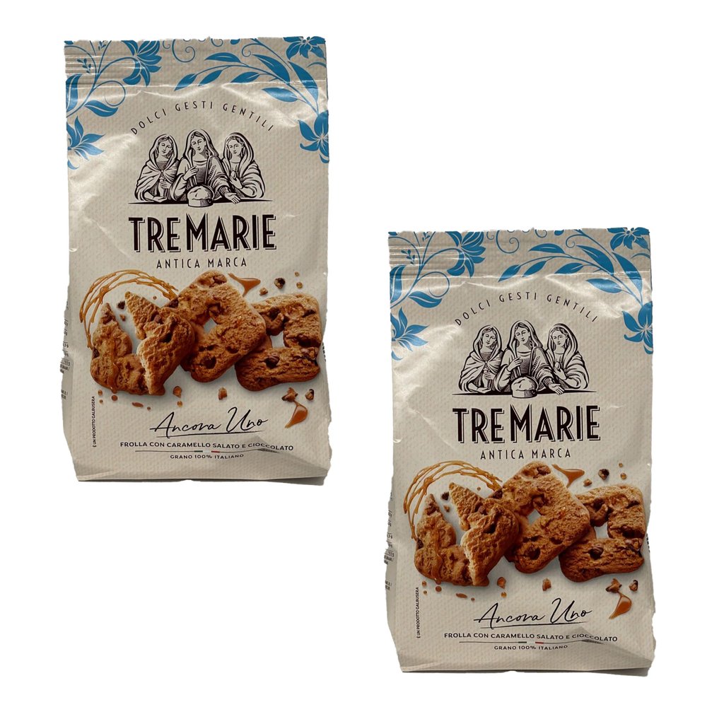 Tremarie Shortcrust Pastry with Salted Caramel and Chocolate 315G Delicious and Crunchy Cookies Product of Italy Pack of 2