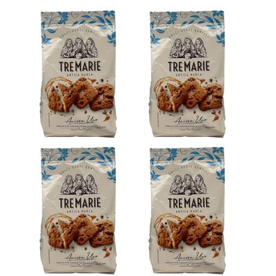 Tremarie Shortcrust Pastry With Salted Caramel And Chocolate 315G Delicious And Crunchy Cookies Product Of Italy Pack Of 4