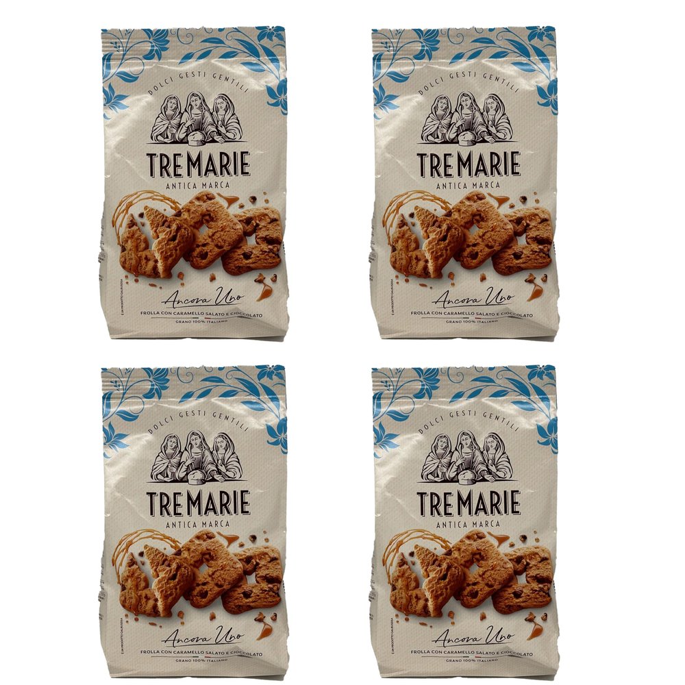 Tremarie Shortcrust Pastry With Salted Caramel And Chocolate 315G Delicious And Crunchy Cookies Product Of Italy Pack Of 4