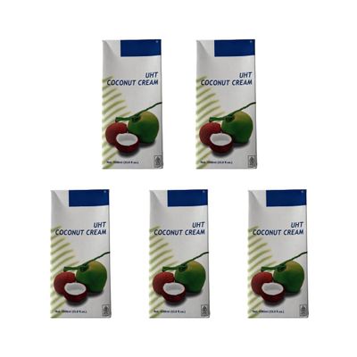 Coconut Cream 5X1L - 90% Fresh Coconut Extract - Vegan, Dairy & Gluten Free Cream for Cooking Curries, Soups, Desserts & Sauces