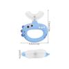 FRCOLOR Silicone U-Shaped Toothbrush for Ages 0-3 with Soft Silicone Bristles, Blue Dinosaur Design, Training Mouthpiece Toothbrush for Early Oral Care and Whole Mouth Cleaning view 2