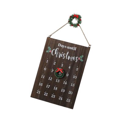 XAGMODSHN Wooden Arrival Calendar Wall Deck Hand Incised Holiday Countdown for Family Holiday Decoration Festive Wall Mounted Advent Calendar