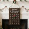 XAGMODSHN Wooden Arrival Calendar Wall Deck Hand Incised Holiday Countdown for Family Holiday Decoration Festive Wall Mounted Advent Calendar view 2