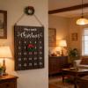 XAGMODSHN Wooden Arrival Calendar Wall Deck Hand Incised Holiday Countdown for Family Holiday Decoration Festive Wall Mounted Advent Calendar view 3