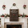 XAGMODSHN Wooden Arrival Calendar Wall Deck Hand Incised Holiday Countdown for Family Holiday Decoration Festive Wall Mounted Advent Calendar view 4