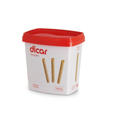 Ice Cream Wafer Tubes 150g Dicar Crispy Rolled Wafer Biscuits for Filling & Desserts Pack of 3
