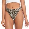 QAZWZML Leopard print Printed Low-Rise Thongs Women's Stretch Thongs Suitable For Sports And Yoga Occasions 2XL Black view 1