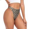 QAZWZML Leopard print Printed Low-Rise Thongs Women's Stretch Thongs Suitable For Sports And Yoga Occasions 2XL Black view 2