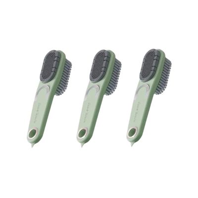 Shoe washing brush, Double-Sided Shoe Brush For Leather And Clothes Multicolor 20cmx4.5cm(Light Green 3pcs)