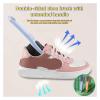 Shoe washing brush, Double-Sided Shoe Brush For Leather And Clothes Multicolor 20cmx4.5cm(Light Green 3pcs) view 3