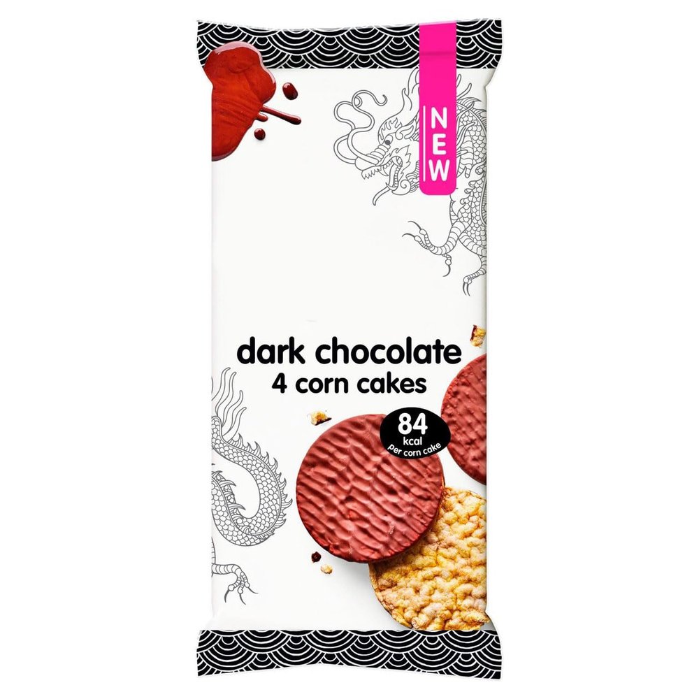 Dark Chocolate Corn Cakes, Gluten Free, 4 Pack, 68g