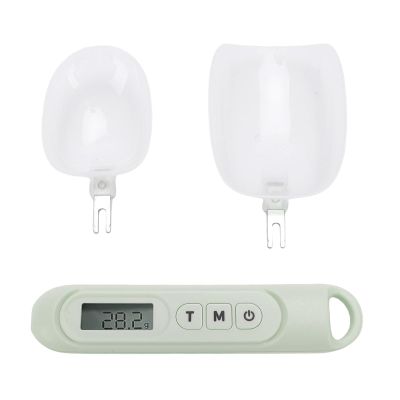 Mingzhe Digital Measuring Scoop 500g Electronic Food Weighing Spoon with LCD Screen High Accuracy Multifunctional Kitchen Scale for Baking Cooking Pet Food ABS White 5.91x1.26x0.98in (Light Green)