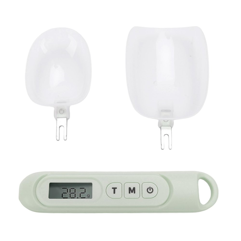 Mingzhe Digital Measuring Scoop 500g Electronic Food Weighing Spoon with LCD Screen High Accuracy Multifunctional Kitchen Scale for Baking Cooking Pet Food ABS White 5.91x1.26x0.98in (Light Green)