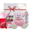 Hamper Gift for Mum Teddy Bear, Chocolate, Afternoon Tea, Biscuits, Cosy Socks & Heart Keyring - Birthday Hamper for Mum, Wife, Grandma view 1