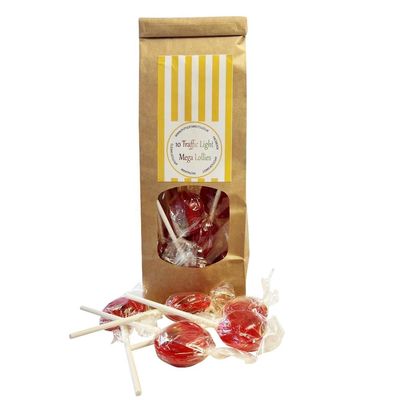 Pots Of Sweets Bag of 10 Traffic Lights Individually Wrapped Mega Lollies