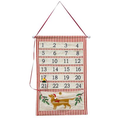 Uqezagpa Fabric Advent Calendar with Numbered Pockets 24 Days Surprise Wall Hanging Decoration Fabric