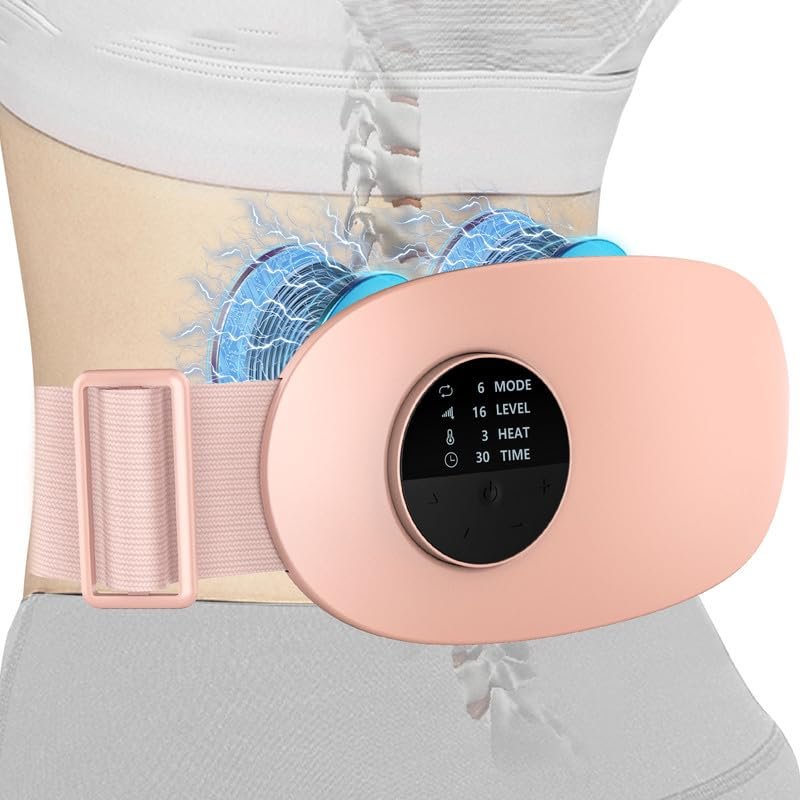Back Massagers for Pain with Heat,Heat Pads for Pain Relief,Portable Heated Lower Back Massager with 3 Heating Levels for Knots,Maia Cordless USB Rechargeable Muscular Back Pain Relief Products Pink
