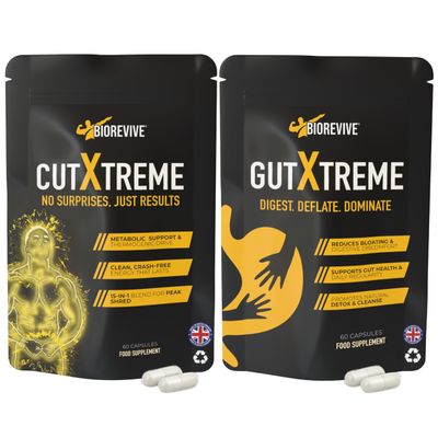 BioRevive Xtreme Duo Cut Xtreme Energy & Focus + Gut Xtreme Digestive Repair Bundle for Men & Women | Supports Energy, Mental Performance, Bloating Relief & Gut Health
