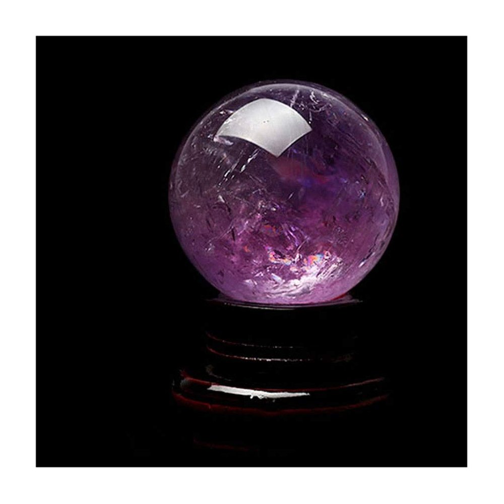 Feng Shui Ornaments Rough Stone Amethyst Ball Broken Crystal Glass Office Lucky Consecrated Gift Decoration Witchcraft (9cm) Gemstone Stone