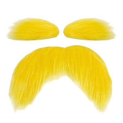 Blond Mustache - Funny Self Adhesive Costume Accessory | Fake Christmas Beard for Festivals, Cosplay and Stage Makeup | Ideal for Travel, Autumn, Bonfires and Christmas Celebrations