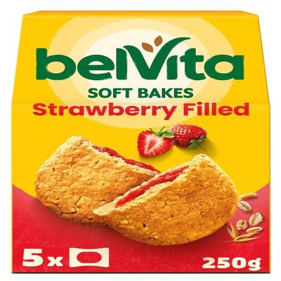 Breakfast Soft Bakes Wholegrain Breakfast Biscuits Choose Your Flavour (Belvita Breakfast Soft Bakes Strawberry Filled Cereal Snack Bars Pack 5 x 50g)