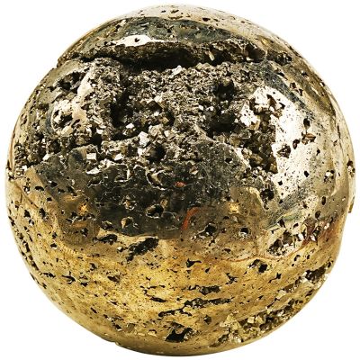 HHCTEBEC Natural Pyrite Crystal Ball - Fool's Gold Gemstone Sphere for Wealth, Abundance & Prosperity, Hand-Polished Feng Shui Orb for Home Office Decor,400G