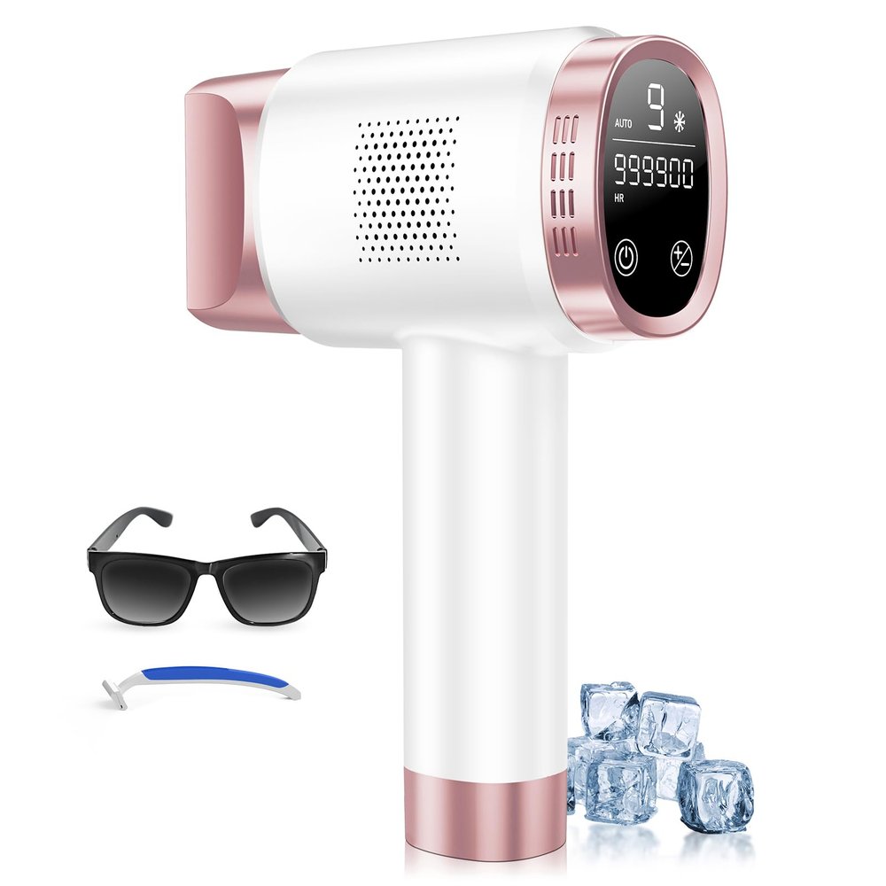 Beauris IPL Laser Hair Removal Device for Women Men, Painless Ice-Cooling Hair Remover Machine, 3 Functions, 9 Levels, At-Home Salon & Long Lasting Results for Face Bikini Line Armpits Leg Body, Rose