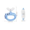 minkissy Soft Silicone U-Shaped Toothbrush for Ages 0-3, Dinosaur Design Blue Training Mouthpiece Brush, Oral Care Teeth Cleaner view 2