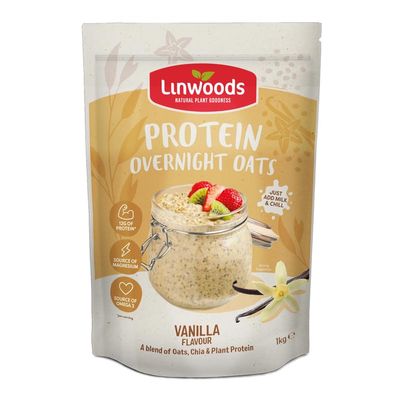 Linwoods Vanilla Protein Overnight Oats | 1KG | Healthy Breakfast Food | Vegan Friendly & Gluten Free