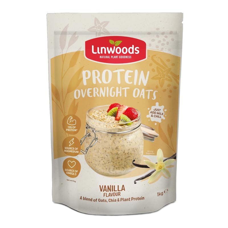 Linwoods Vanilla Protein Overnight Oats | 1KG | Healthy Breakfast Food | Vegan Friendly & Gluten Free