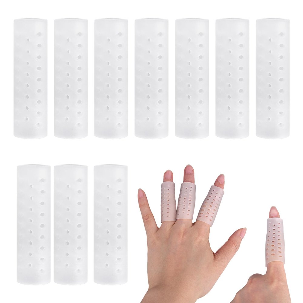 10pcs Anti Skin Picking Finger Covers, Reusable Breathable Finger Cots Protectors Skin Picking Gloves for Cracked Hands & Hangnails (Style 1)