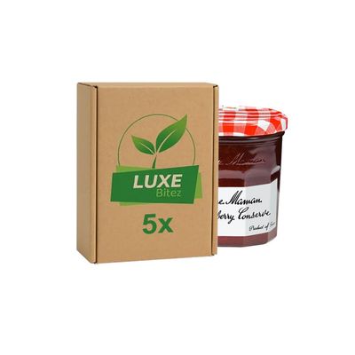 Fruit Preserve Jam Jar Strawberry Conserve 370g Compatible with Bonne Maman By Luxe Bitez (Pack of 5)