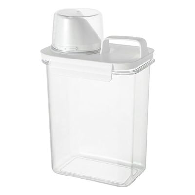 Laundry Detergent Dispenser, Scent Booster Container & Detergent Bottle with Measuring Cup, Stylish for Laundry Room, Storage for Rice, Cereals, Beans, Kitchen Pantry, Home