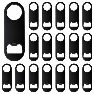 18 Pcs Beer Bottle Openers, Stainless Steel With Black Coating, Flat Portable Opener Set, Suitable For Home, Parties And Gifts