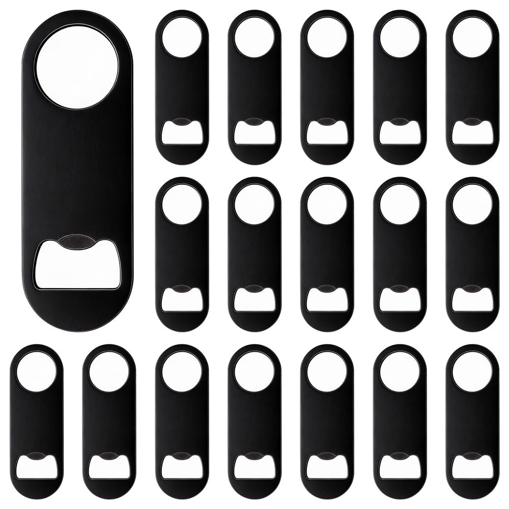 18 Pcs Beer Bottle Openers, Stainless Steel With Black Coating, Flat Portable Opener Set, Suitable For Home, Parties And Gifts