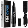 3-in-1 Waterproof Beard Filling Pen Kit for Men Beard Pencil Filler for Natural Shaping, Facial Hair Filler for Moustaches & Eyebrows, Natural & Durable, Effectively Improve Facial Hair (Black) view 1
