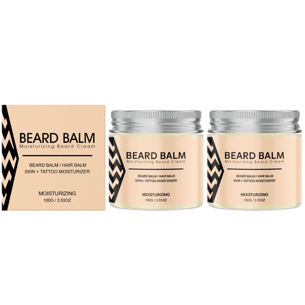 Men Travel Pack - Supports Thicker Beard, Men's Beard Softener, Lightweight & Deep Beard Conditioning, Argan & Jojoba Oils- Styles, Strengthens & Softens, Beard Wax, Gifts for Men (2Pc)