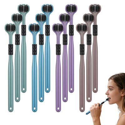 12 PCS 3 Sided Toothbrush, Autism Toothbrush, 360Deep Clean, Soft Bristlesfor All Ages, Travel-Friendly Design