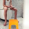 Homoyoyo Bathroom Step Stool Plastic Footrest, Compact and Easy to Clean Lightweight Stool for and Adults Suitable for Shower and Toilet Use view 4