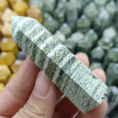 Green Zebra Stone Small Crystal Column ore Home Office Decoration Crafts Gift Ornaments Ornaments (Size : 5pcs)