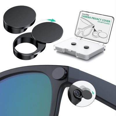 180Rotating Webcam Cover for Ray-Ban Meta Gen 2 [2Pack], Plastic Meta Glasses Light Cover Blocks 85% LED Light for Wayfarer/Skyler/Headliner & Oakley HSTN AI Meta Glasses Accessories [Black]