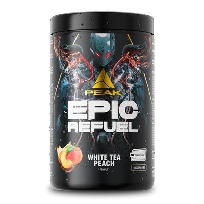 PEAK Epic Refuel - 1125g Flavour White Tea Peach I 15 Servings I Post-Workout Recovery Formula with Clear Whey, Creapure creatine, Maltodextrin, Leucine, Glutamine and Electrolytes