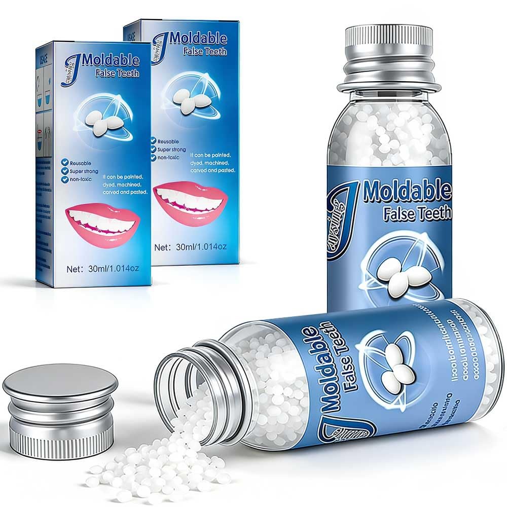 2PCS Temporary Tooth Repair Kits,Dental Repair Denture Repair Beads for Temporary Fixing Filling Missing Broken Tooth(60 ml)