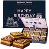 Happy Birthday Dubai Chocolate Gift Box Pistachio kunafa chocolate brownies supplied with a Happy Birthday gift sleeve, suitable for gifting and celebrations. view 1