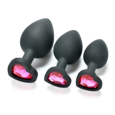 A New Set Of 3 Rose Colored Heart-Shaped Silicone Training Equipment In To Meet Your Training Needs