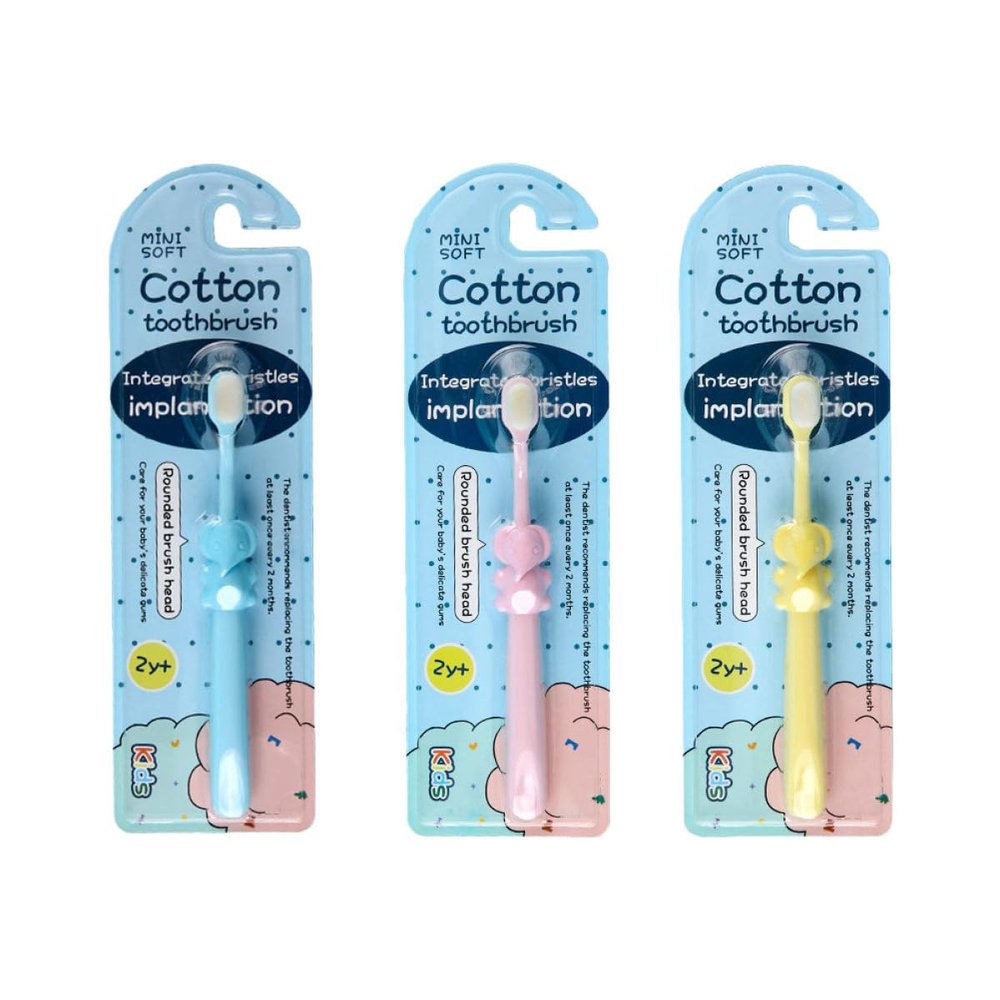 Tofficu 3pcs Toothbrushes for 2-8 Years Old, Soft Bristles Manual Cartoon Tooth Brush Set with Elephant Design, Gentle Oral Care During Teething and Tooth Replacement