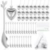 YJQXMYU 25 Set Bridal Shower Tea Party Gift for Guest Wedding Favors 25 Leaf Tea Spoon Heart Shape Infuser Ball for Loose Thank You Card with Organza Bag Elegant Party Favors(Silver) view 1