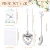 YJQXMYU 25 Set Bridal Shower Tea Party Gift for Guest Wedding Favors 25 Leaf Tea Spoon Heart Shape Infuser Ball for Loose Thank You Card with Organza Bag Elegant Party Favors(Silver) view 2