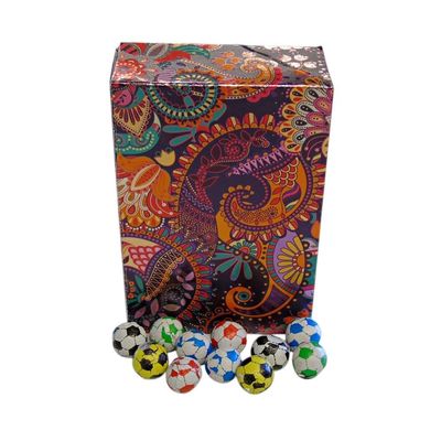 250g Rectangular Box Paisley Pattern of Individually Wrapped Chocolate Flavoured Footballs